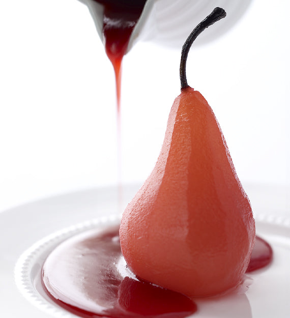 Red Wine Poached Whole Pear