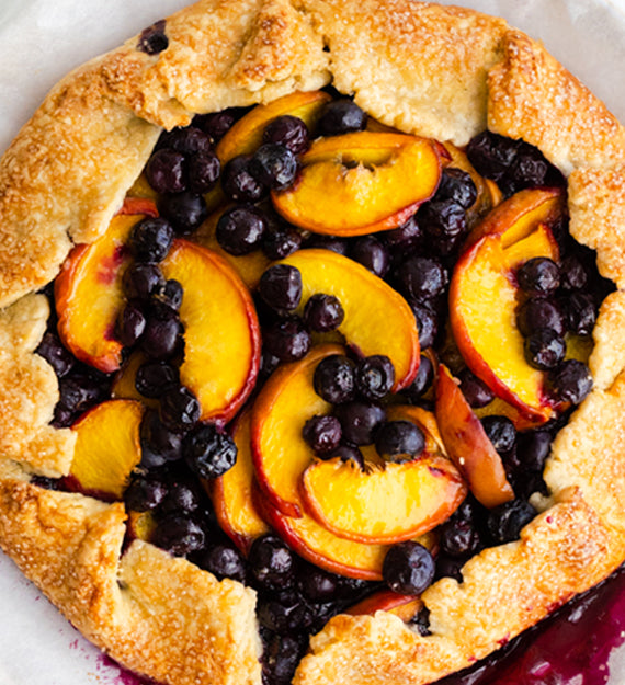 Petite Nectarine Blueberry Galette, Baked in a Buttery, Sugared Crust
