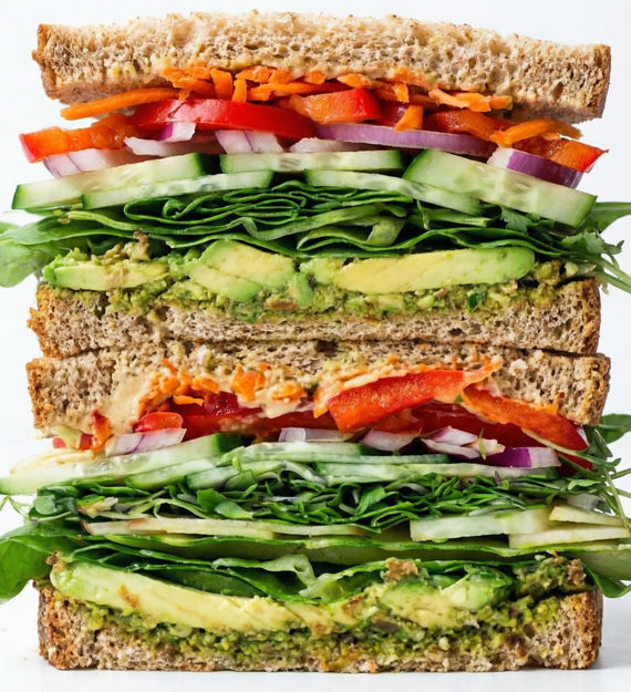 Avocado, Tomato, Red Onion, Microgreens, Pumpkin Seeds, Carrots, Eggless Mayonnaise, Whole Wheat Sliced Bread