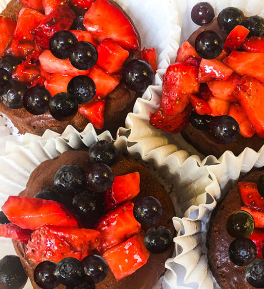 Flourless Chocolate Soufflé Cake with Dark Chocolate Ganache