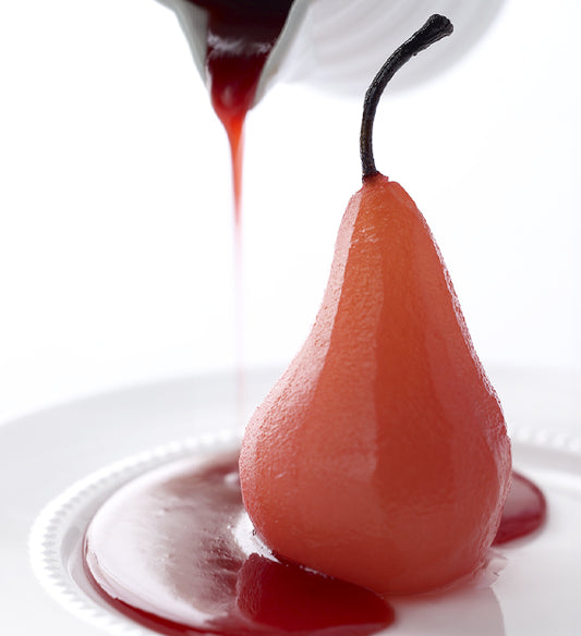 Red Wine Poached Whole Pear