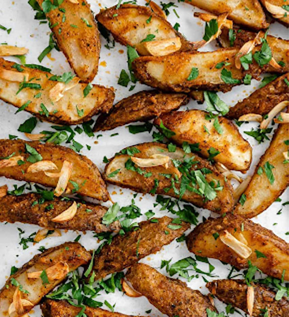 EVOO Garlic-Roasted Yukon Gold Potatoes, with Italian Parsley