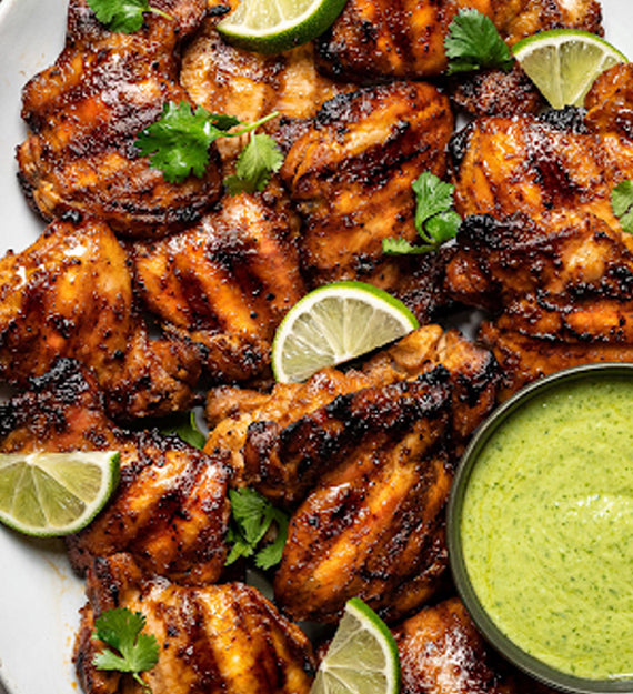 Tandoori Grilled Chicken Breast, Yogurt and Spice Marinated, Mint Cilantro Green Chutney