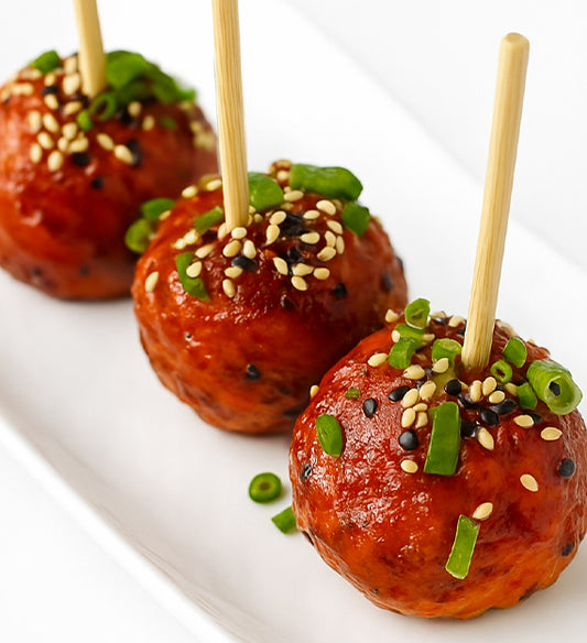 Gochujang Spiced Chicken Meatball Skewer