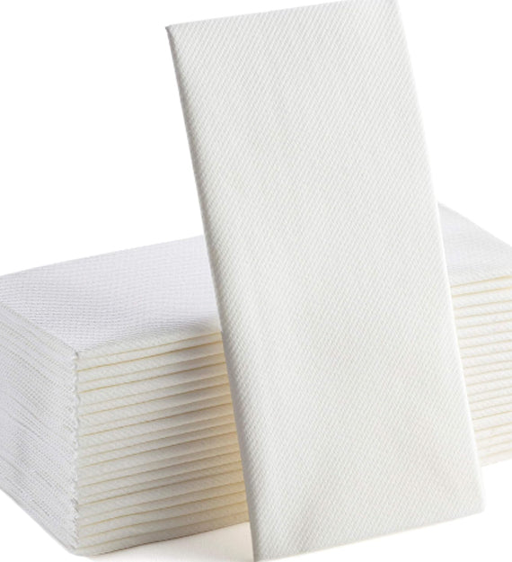 Linen-Feel White Paper Dinner Napkins